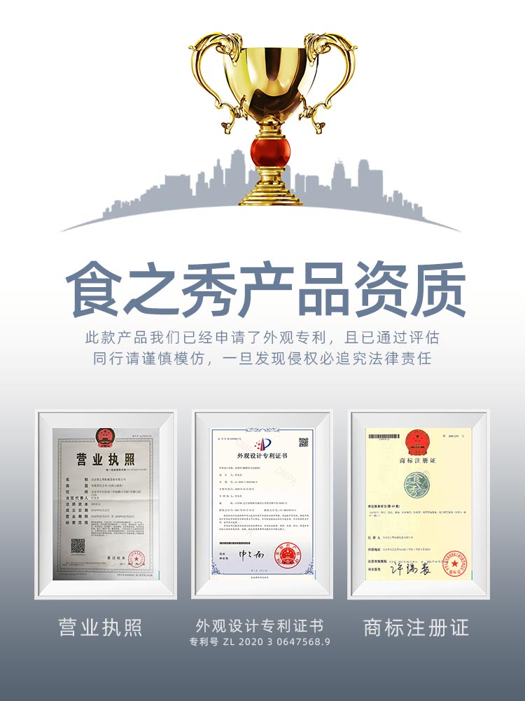 食之秀自動燒烤設備廠證書
