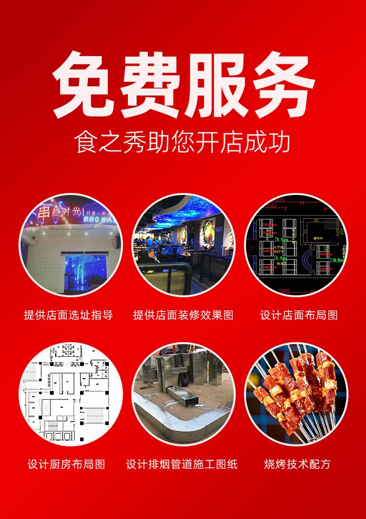 購買食之秀自動燒烤爐桌椅餐具等全套設備享六大免費服務