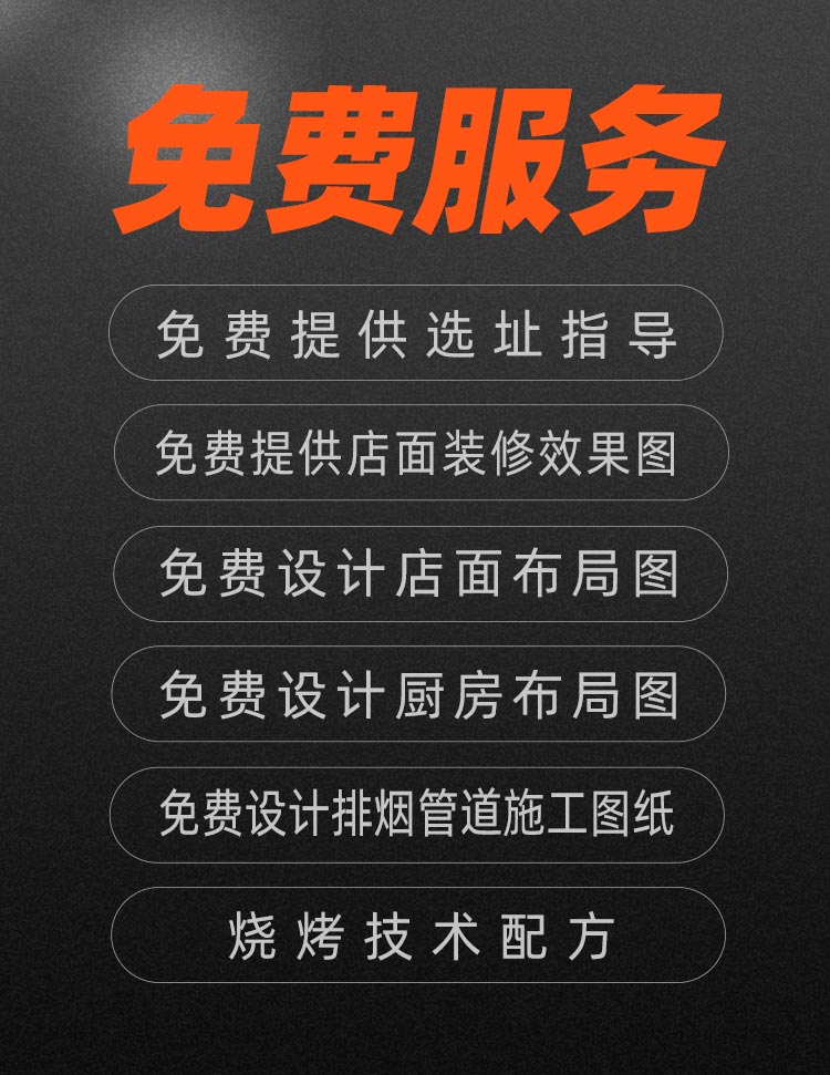 購買食之秀自動燒烤爐桌椅餐具等全套設備享六大免費服務